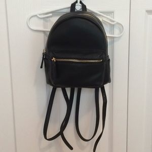 Forever 21 Small Black Faux leather Backpack